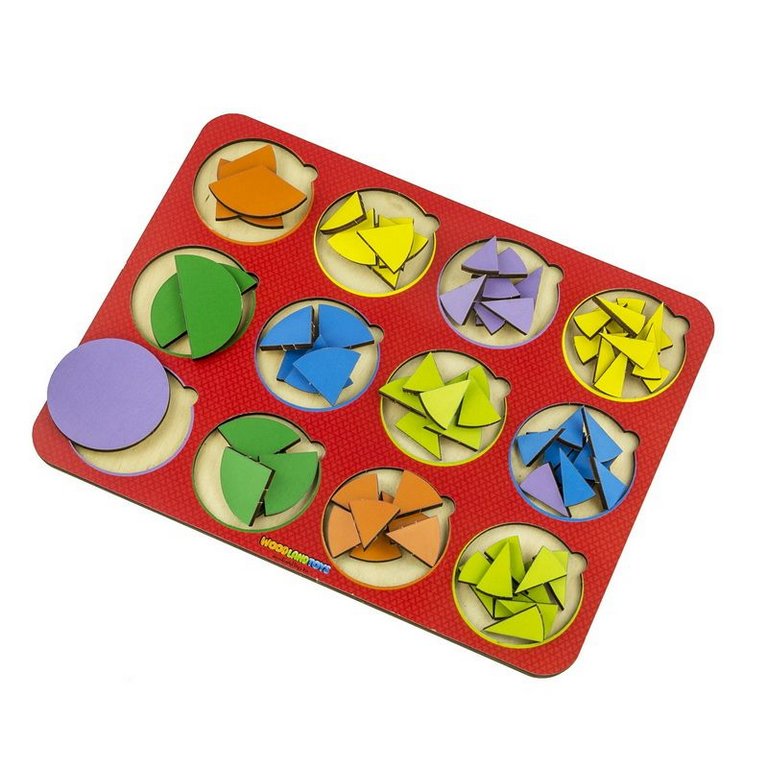 Игра обучающая  Дроби "12 кругов, ур.1" (дерево) WOODLENDTOYS