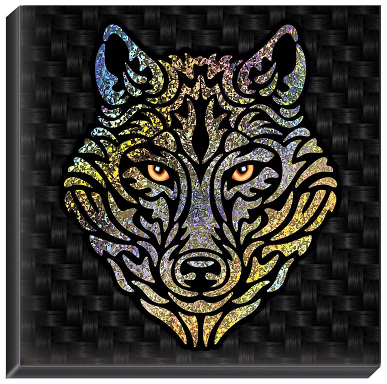 Аппликация наклейками Сильвер-арт "Волк"