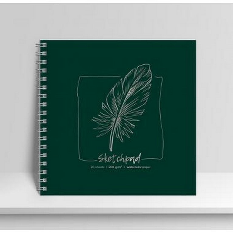 Скетчбук 195*195 мм, 40л. на спирали "Перо" 200г/м2