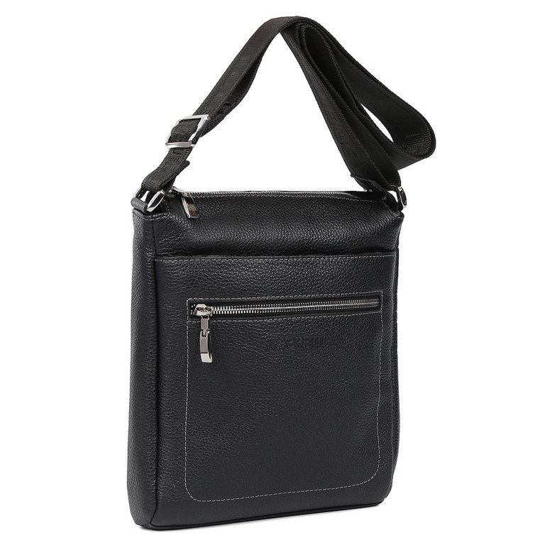 Сумка мужская FABRETTI 22*27*6,  нат. кожа, черный