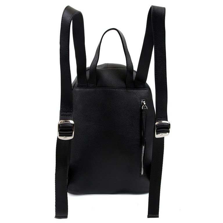 Рюкзак женский FABRETTI 25*33*11см, нат. кожа, черный