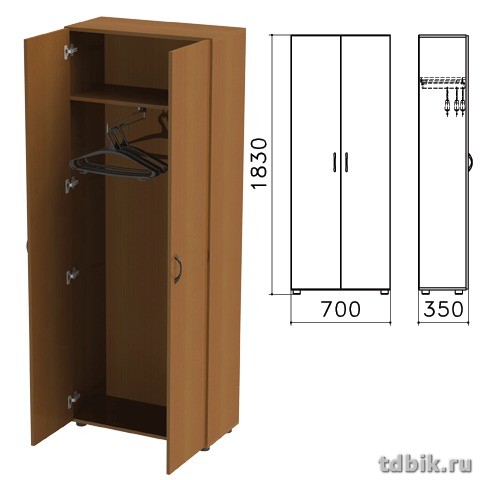 Шкаф для одежды "Канц" (700*350*1830мм) цвет орех