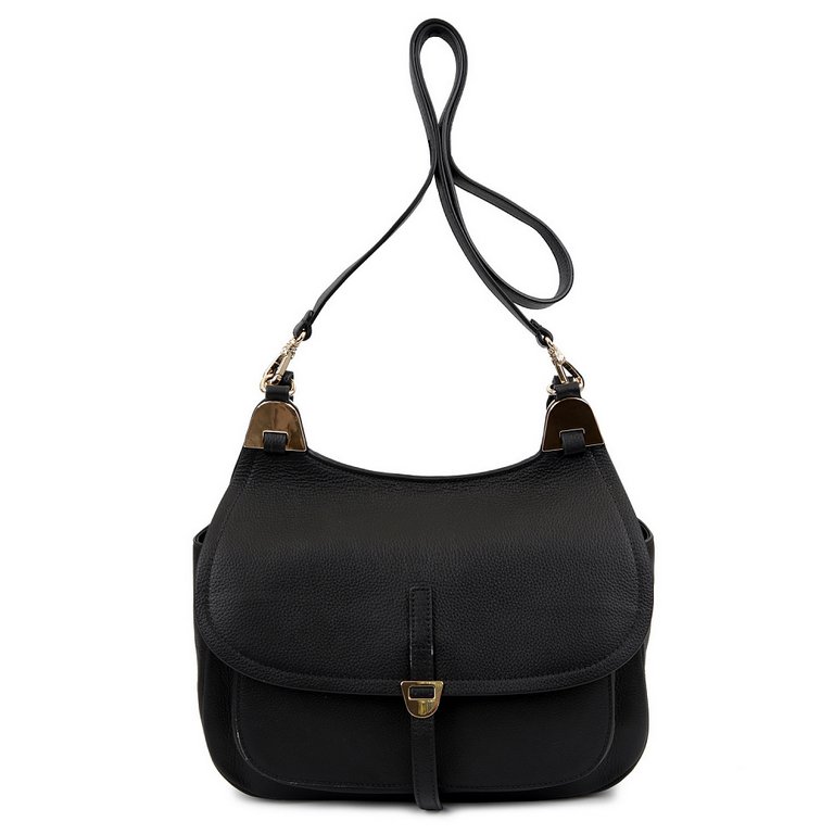 Сумка женская FABRETTI 29*23*10см, нат. кожа, черный