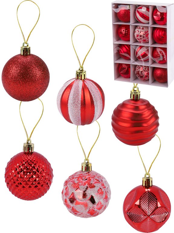 Набор шаров  цвет красный  60 мм 12 шт "Мечта"