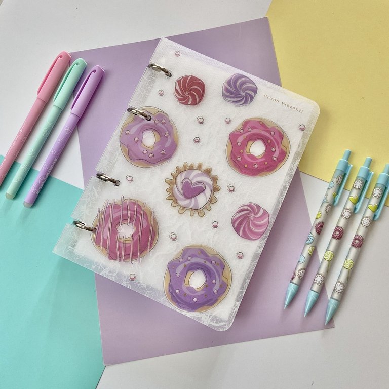 Тетрадь 80 лист кл. А5 на кольцах со сменным блоком "Сладкое настроение" пласт. обл.