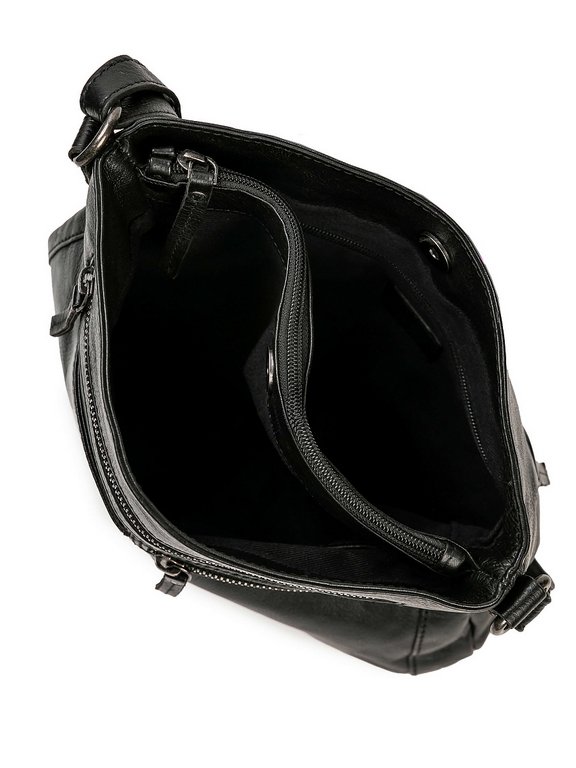 Сумка женская Dr.Koffer 28х26х7см см, нат.кожа черная