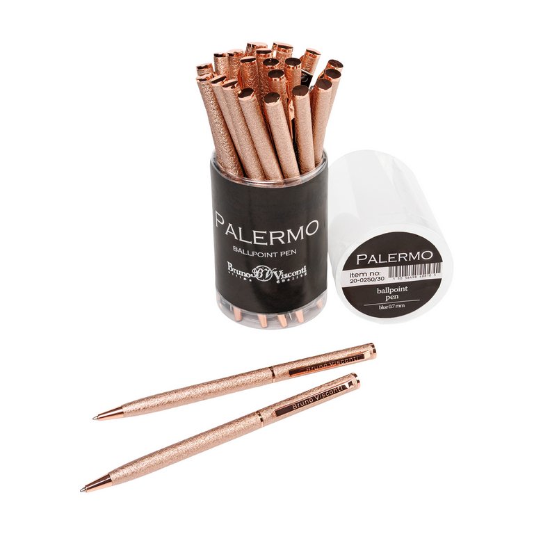 Ручка шариковая Bruno Visconti "Palermo"  с эффктом винтаж розовое золото (стерж.117мм)