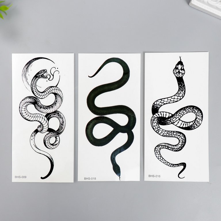 Наклейка-тату "Змея" МИКС 7*14 см