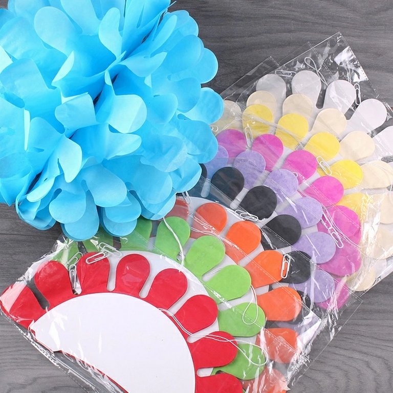 Украшение из бумаги "Помпон" 30 см, цвет ассорти