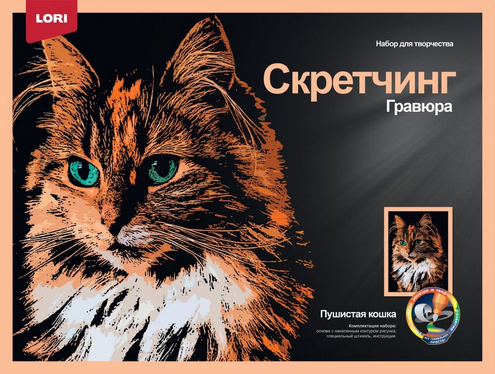 Скретчинг  А3 "Пушистая кошка" LORI