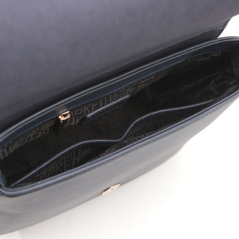 Сумка женская FABRETTI 23х18х9 см, нат. кожа, темно-синяя