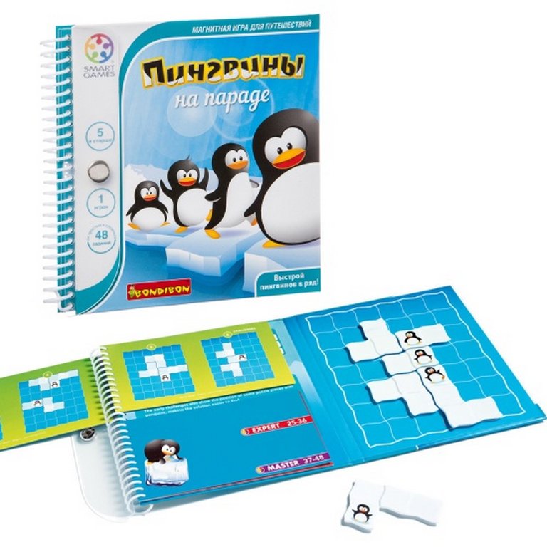 Игра магнитная в дорогу "Пингвины" Bondibon 5+