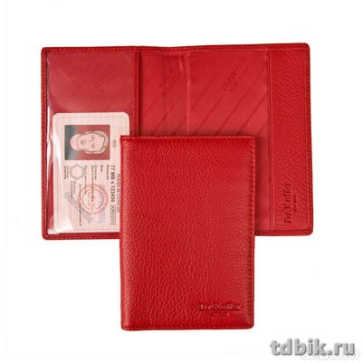 Обложка для паспорта Dr.Koffer нат. кожа, красная