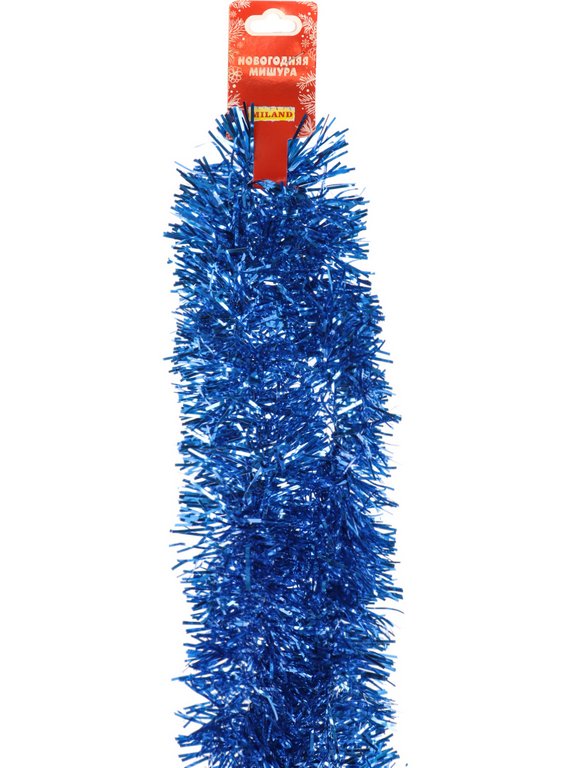 Мишура d  70мм, длина 2м "Новогодняя" цвет синий MILAND