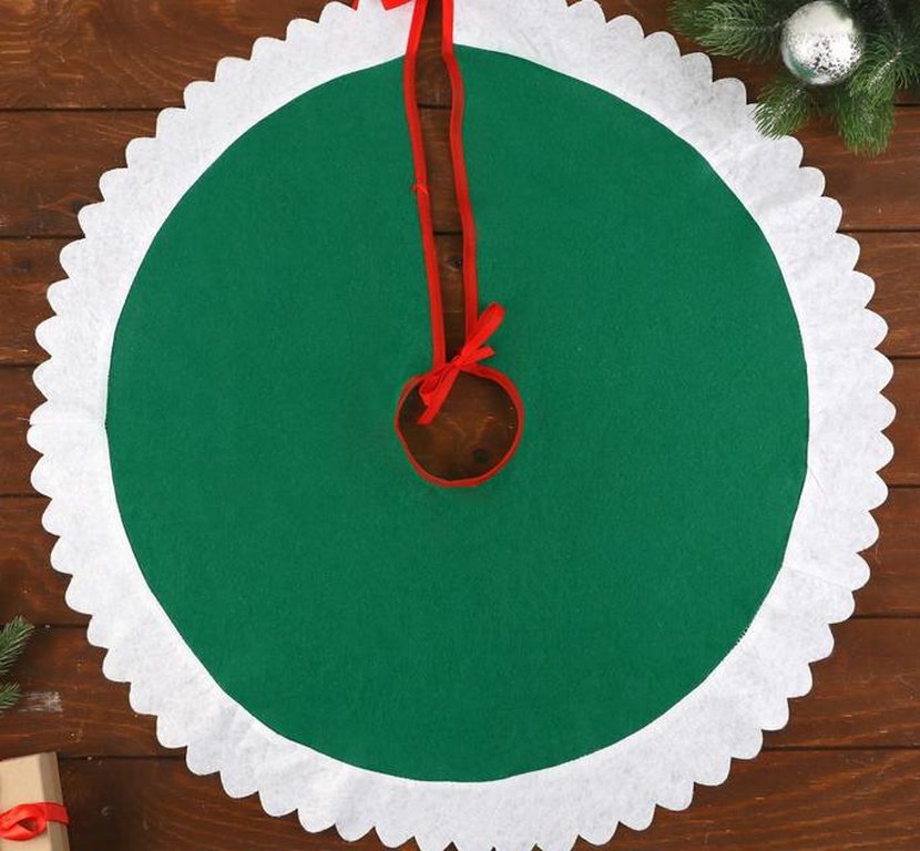 Покрывало под ёлку "Рюши" 60 см, зелёный