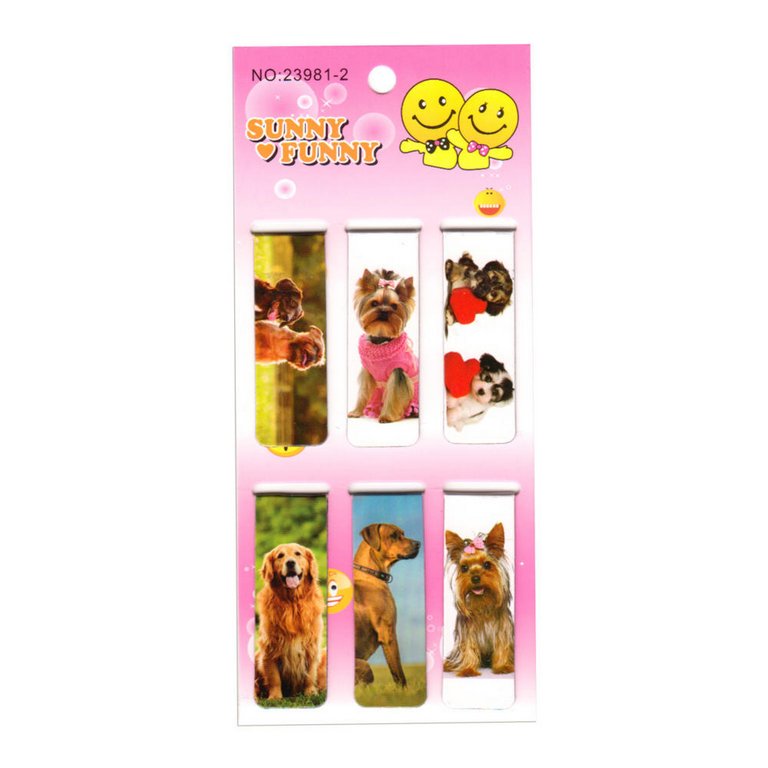 Закладка магнитная 6 шт/уп " Собаки"