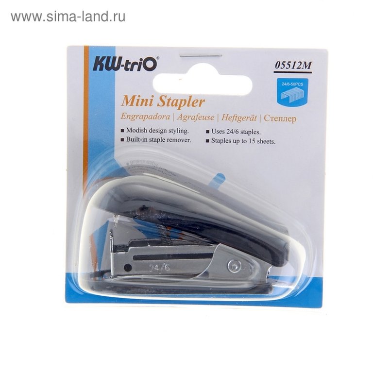 Степлер 24/6 мини до 20л KW-trio с антистеплером