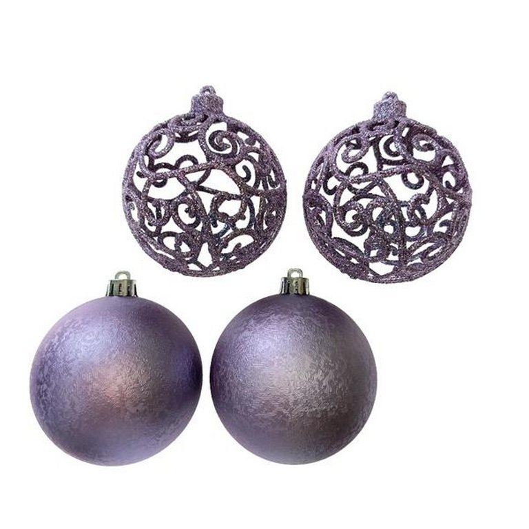 Набор шаров  цвет фиолетовый светлый 80 мм 4 шт