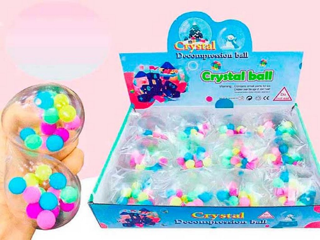 Мялка "Кристальный шар" 6 см, ассорти
