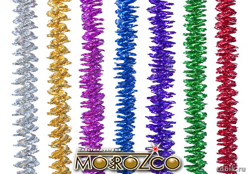 Мишура d  30мм, длина 2м "Кольца-1" цвет серебро MOROZCO