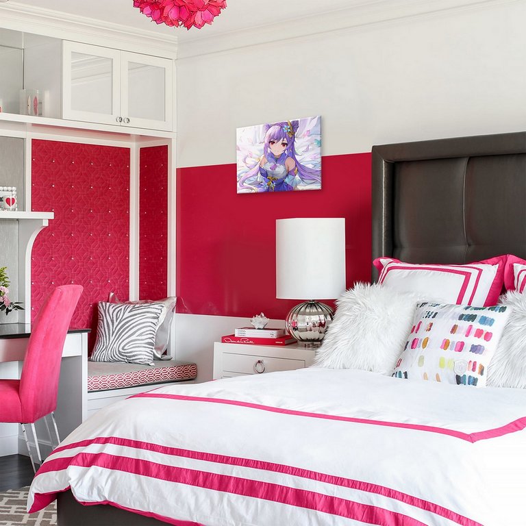 Роспись по номерам (холст) 30*40см Геншин "Кэ Цин" (основа+акрил.крю+кисти) 27 цв.