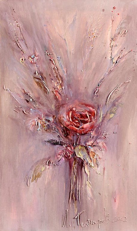 Постер на холсте в раме Гончаров "Красная роза" №1481