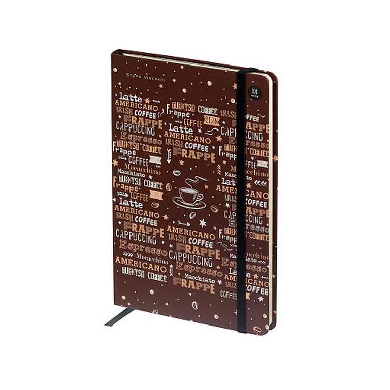 Блокнот А5 100л., 148*210 мм, обложка на резинке, ляссе "Megapolis JOURNAL. COFFEE TIME, ЛАТТЕ"