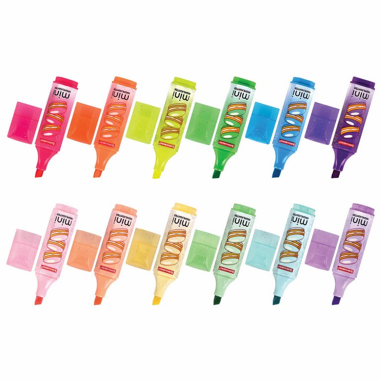 Набор текст-маркеров 12 шт  MINI BRAUBERG (6 неоновых, 6 пастельных)