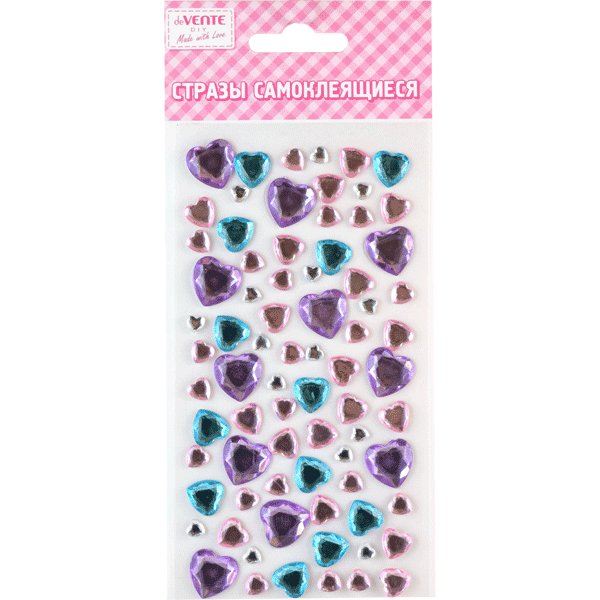 Стразы самоклеящиеся "Heart mix"  (ассорти) deVENTE