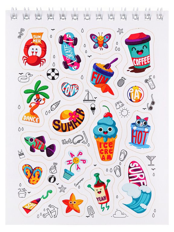 Набор наклеек 150 шт "Моё лето" 16л., А6, MILAND