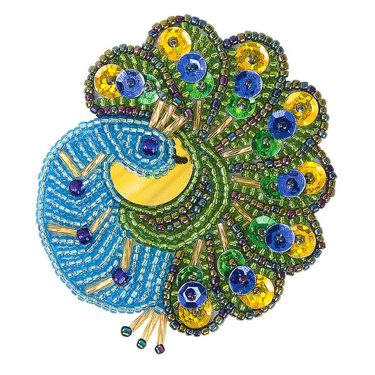 Набор для изготовления патча "Павлин" kлеvер (бисер, бусины) 12+