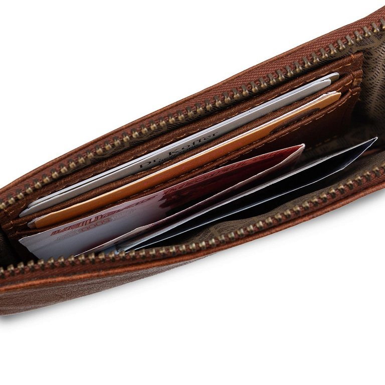 Футляр для ключей Dr.Koffer 9*14см, коричневый (коньяк)