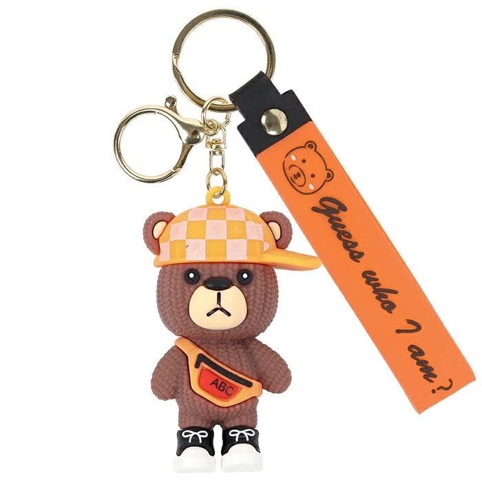 Брелок "Мишка" ассорти (металл и полимерные материалы) 4*7см