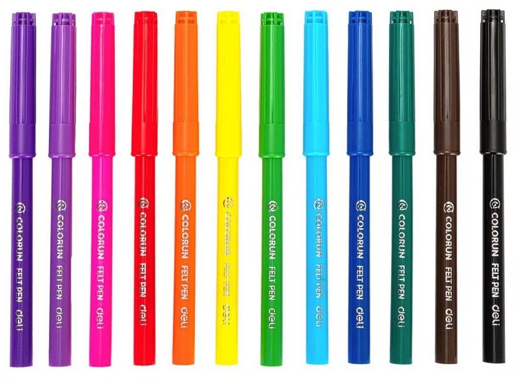 Набор фломастеров 12 цв. Deli "ColoRun"