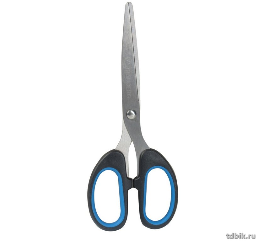 Ножницы 160 мм пластмас. рукоятка с резиновыми вставками Brauberg "Classic+"