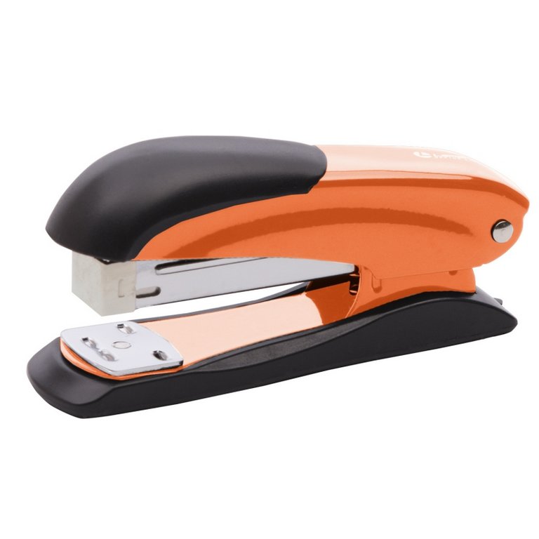 Степлер 24/6 до 25л металлический Lamark Ulrich, оранжевый с антистеплером