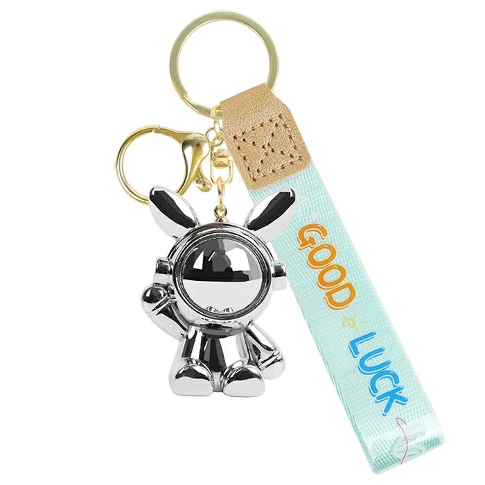 Брелок "Заяц" ассорти (металл и полимерные материалы)  4*5,5*2см