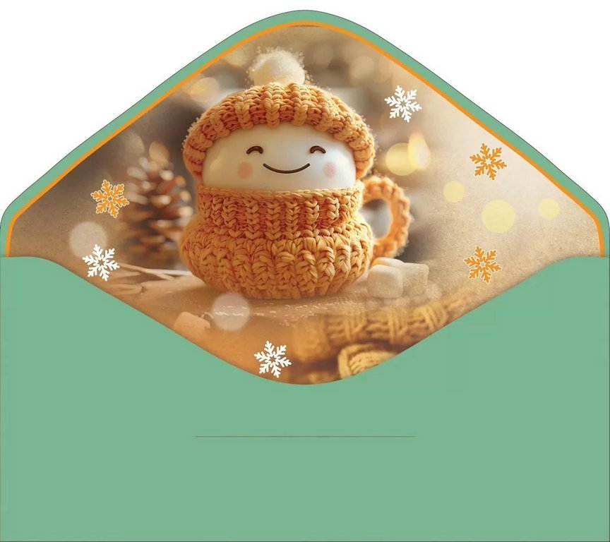 Конверт (для денег) новогодний "Уютного Нового года!"