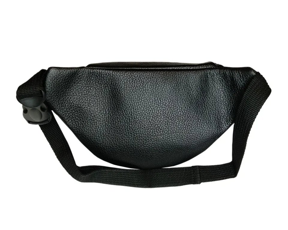 Сумка поясная D.Morelli нат. кожа, черная, 28*13,5*8 см