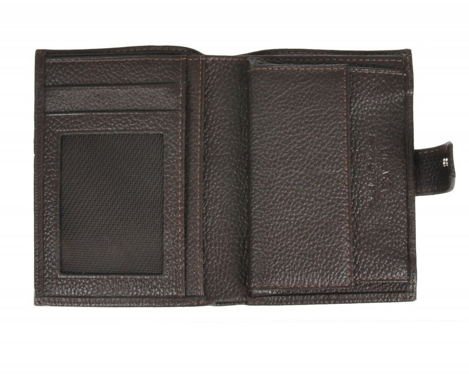 Портмоне нат. кожа "Alliance" цвет т-коричневый