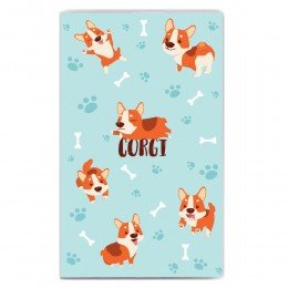 Блокнот А6  48л., 110*190 мм, на гребне в точку "Корги" + ручка