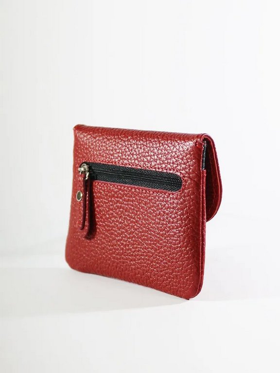 Портмоне D.Morelli женское "Бриенна"  мини, нат.кожа, красный