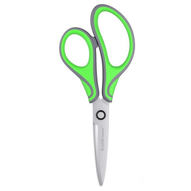 Ножницы 200 мм пластмас. эргоном. рукоятка с резиновыми вставками ErichKrause Megapolis Ergo, серо-з