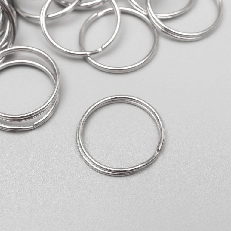 Кольцо для брелока металл серебро 2х2 см