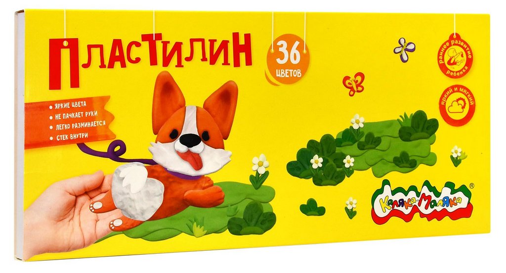 Пластилин 36 цв. 540 гр Каляка-Маляка "Классический" со стеком