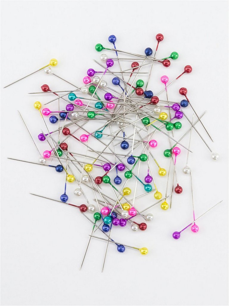 Булавки канц. с цветными головками 100 шт/уп Attomex