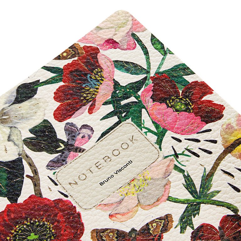 Бизнес-блокнот А5  60л., 148*210 мм, на сшивке Bruno Visconti кожзам "ПИОНЫ"