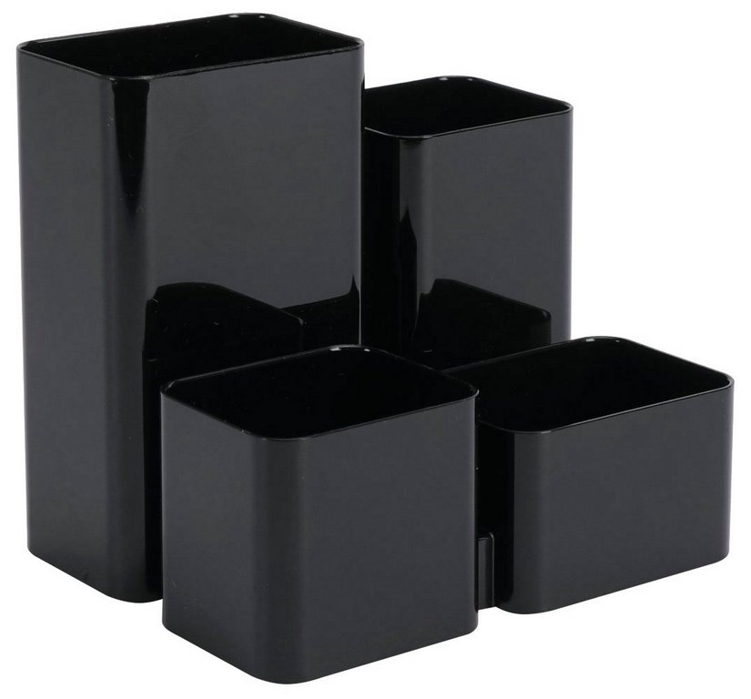 Подставка наст д/канц. принадлеж. Стамм "Юниор" 4 отд. черная