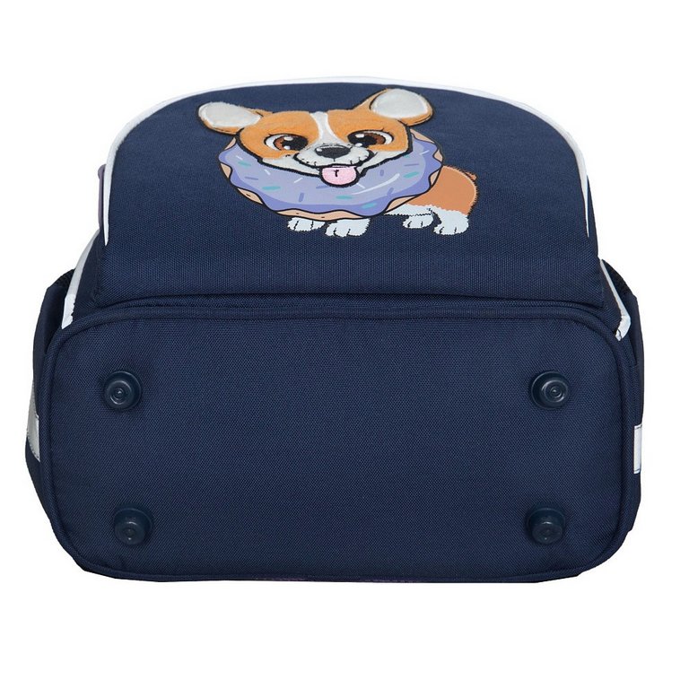 Ранец для девочки Grizzly + сумка д/обуви, 25*33*13см., синий