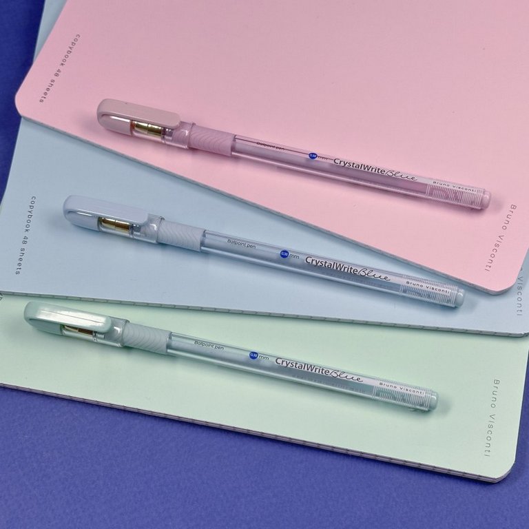 Ручка шариковая BV CrystalWrite "Zefir" резин.упор 0,38мм синяя (линия 0,36мм)